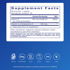 Pure Encapsulations Vitamin D3 & K2 capsules closeup for easy daily intake