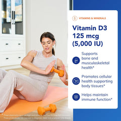 Label view showing dosage and ingredients for clear Vitamin D3 guidance.