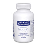 Pure Encapsulations Women's Nutrients 40+ bottle front for eye and urinary support.