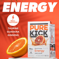 Pure Kick Blood Orange stick poured into water for a boost.