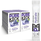 PURE KICK Concord Grape bottle pour for quick hydration on the go.