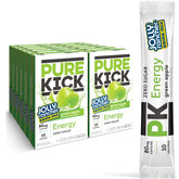 Pure Kick energy singles box packaging showing the 12-box set for on-the-go energy.