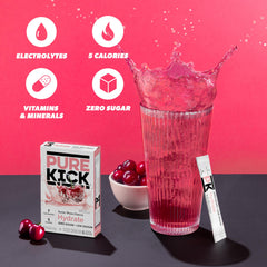 Pure Kick Hydration Arctic Wave Cherry on a store shelf display.