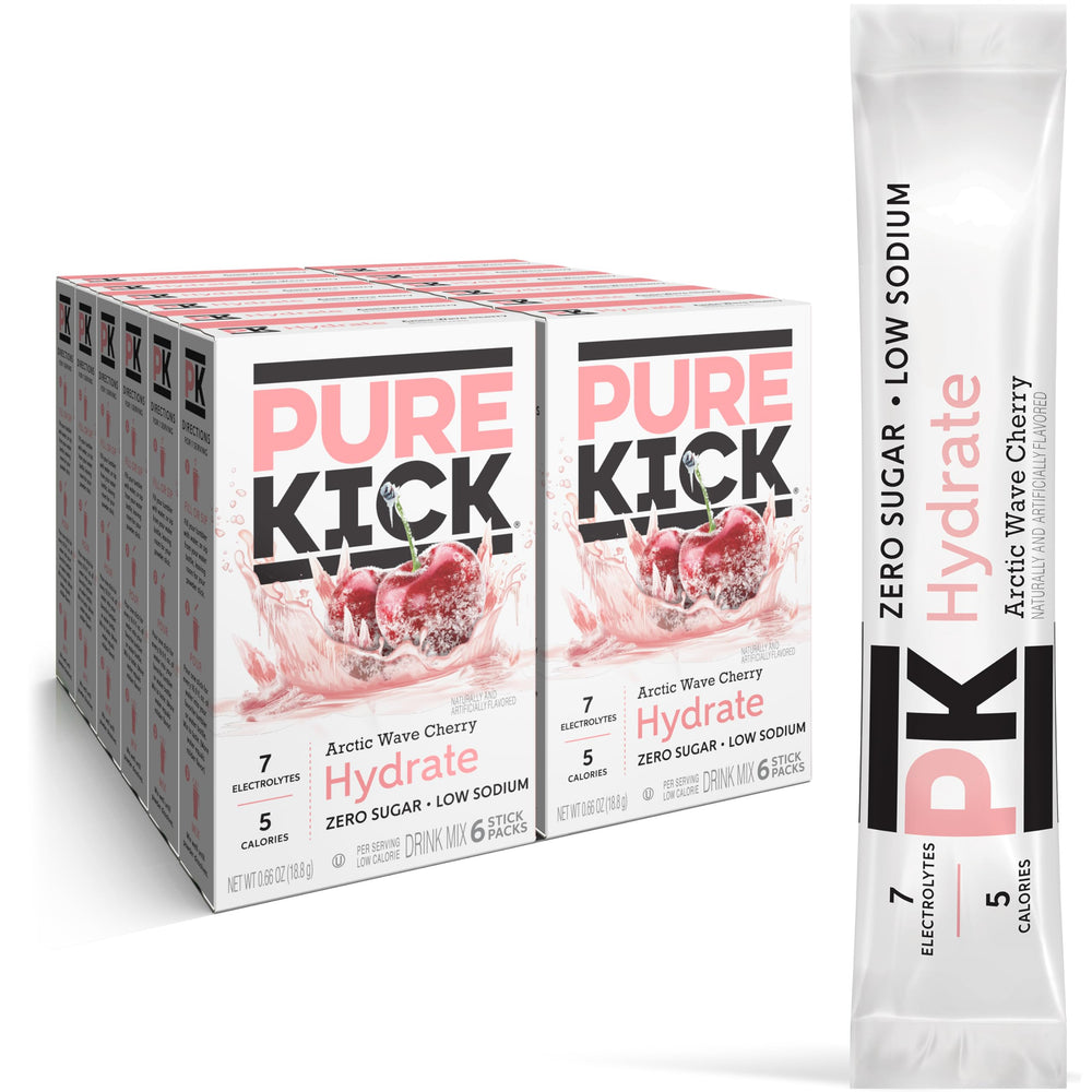 Pure Kick Hydration Arctic Wave Cherry stick pack for on-the-go hydration.