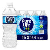 Pure Life 15-pack bottles case showcases convenient family hydration on the go.