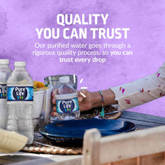 Family-friendly Pure Life purified water ready for school and home.