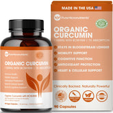 Pure Micronutrients Organic Turmeric Curcumin BCM-95 bottle on shelf, supporting daily wellness.