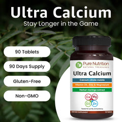 Pure Nutrition Natural Treasures Ultra Calcium bottle in morning light for daily routine