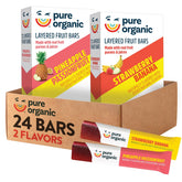 Pure Organic layered fruit bars variety pack for on-the-go snacking.