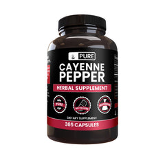 Pure Original Ingredients Cayenne Pepper capsules in bottle front for pure daily use