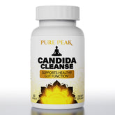 Pure Peak Candida Cleanse bottle front view suggests gut balance support.