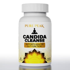 Pure Peak Candida Cleanse bottle front view suggests gut balance support.