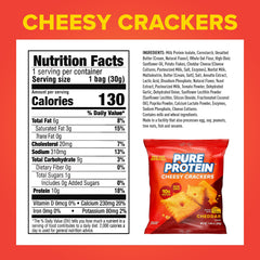 Pure Protein Cheesy Crackers crackers closeup highlighting real cheddar flavor.