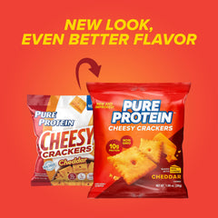 Pure Protein Cheesy Crackers single-serve pack ready for travel.