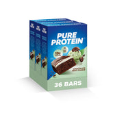 Pure Protein Chocolate Mint Cookie Bar wrapped for on-the-go snacking.