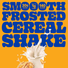 Pure Protein Frosted Cereal Shake nutrition label highlights 24 nutrients on the go