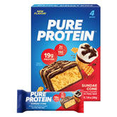 Pure Protein Sundae Cone bar box four-count showcasing high protein and gluten-free snack