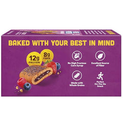 Pure Protein Wildberry Soft Baked Bar in a lunch bag for school.