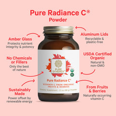 Pure Synergy Pure Radiance C powder being added to water for easy daily use