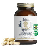 Pure Synergy Zinc Complex bottle shown for daily immune support.