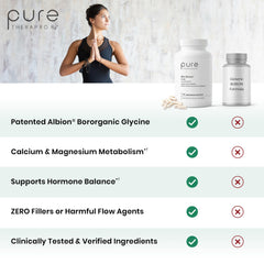Pure TheraPro Rx Bio Boron capsules spilled for on-the-go routine.