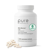 Pure TheraPro Rx Bio Boron bottle on a clean countertop for bone support.