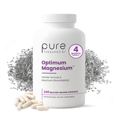 Pure TheraPro Rx Optimum Magnesium bottle shows chelated minerals for enhanced absorption