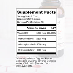 Sublingual Pure TheraPro Rx B12 liquid bottle for convenient daily supplementation