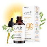 Pure Therapro Rx vegan D3 + K2 bottle shows liposomal delivery for absorption.