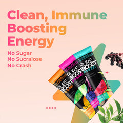 Pureboost drink in a glass of water offering a light, revitalizing midday energy.