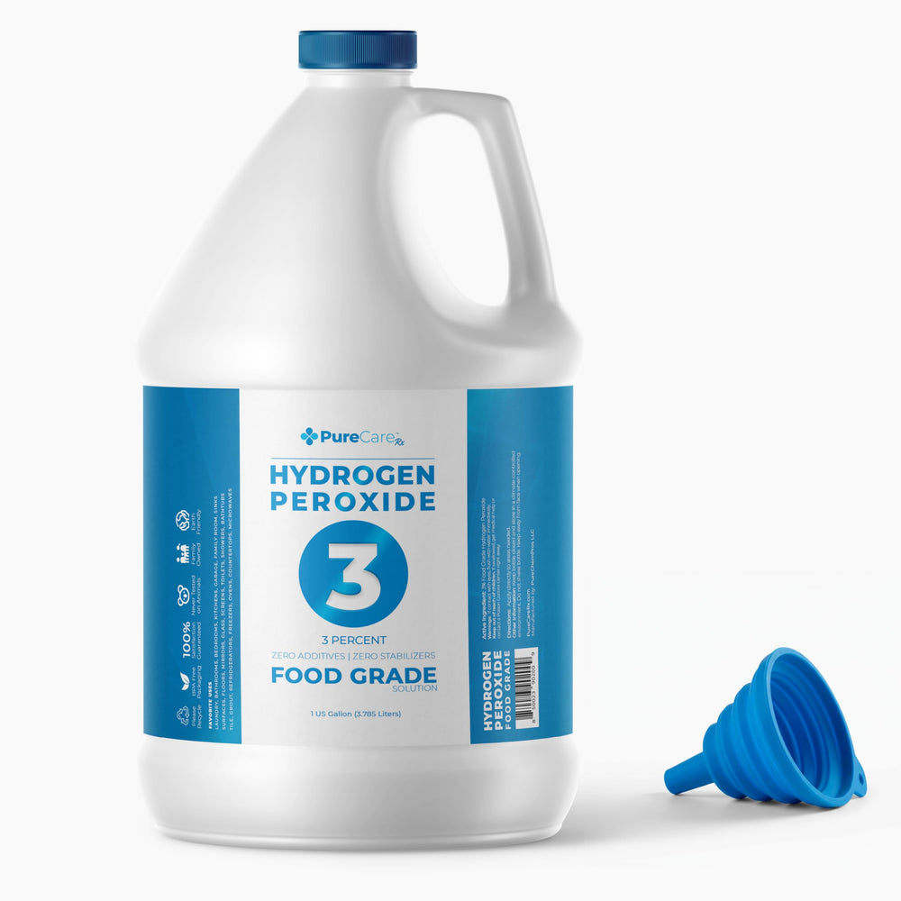 PURECHEM PROS 3% hydrogen peroxide bottle ready for everyday surface cleaning.