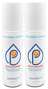 Purefypro spray bottle front for quick gym gear sanitation.