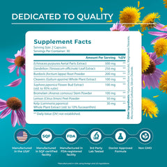 PUREHEALTH RESEARCH Lymph System capsules close-up, convenient daily capsules for wellness routines.