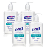 Purell 2in1 moisturizing advanced hand sanitizer gel pump bottle on desk for quick germ protection