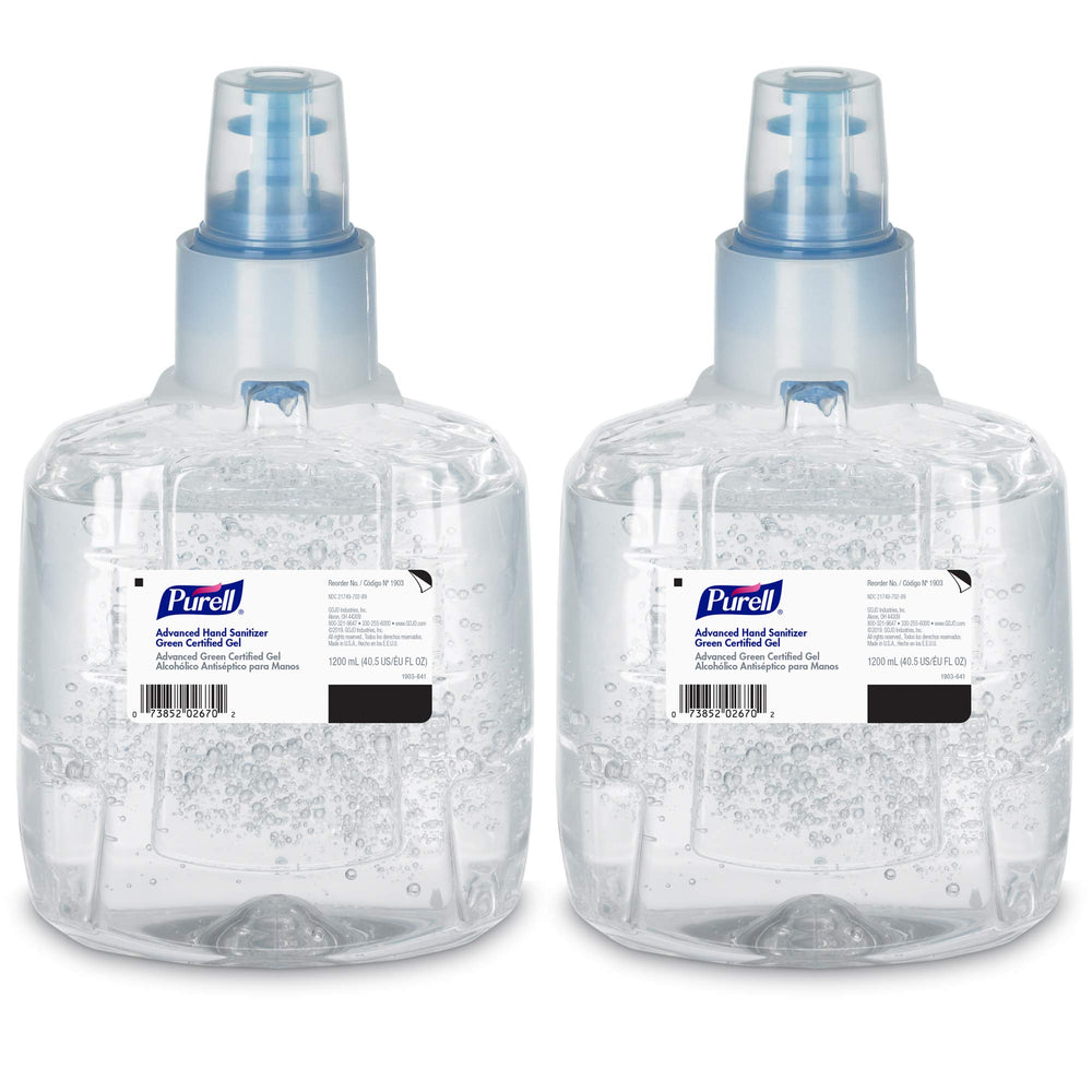 Purell Advanced Green Certified hand sanitizer gel refill 1200 ml for busy workplaces.