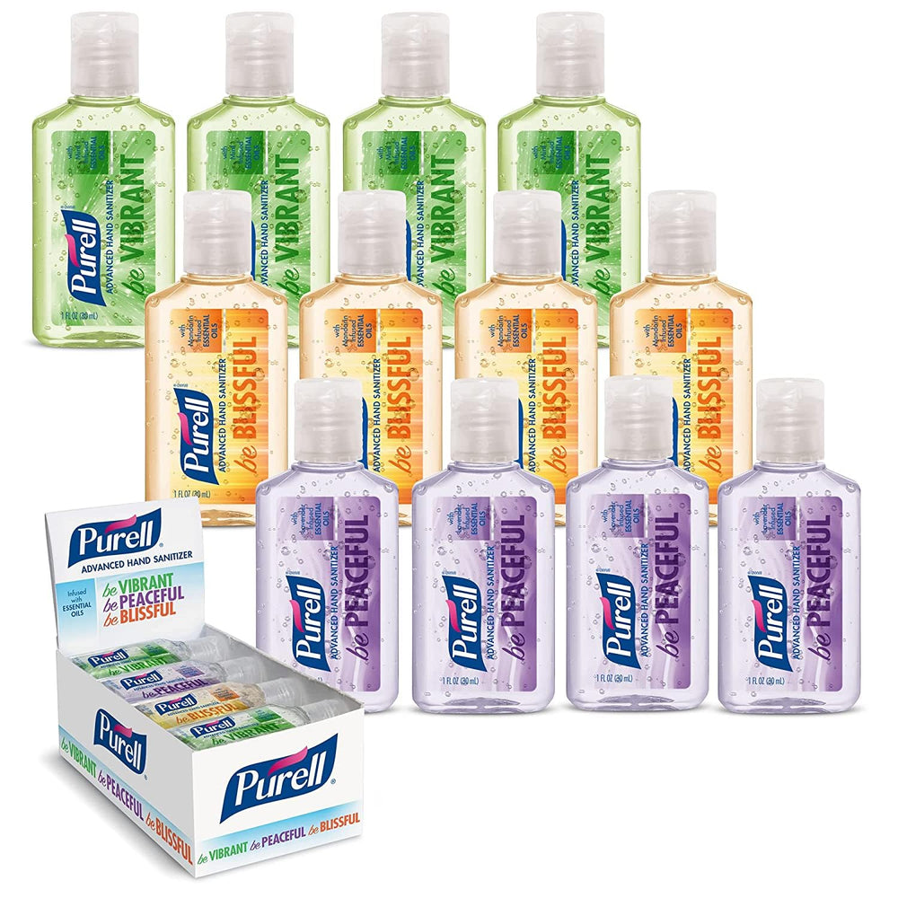 Purell Advanced Mandarin 1oz bottle, travel-friendly sanitizing option with essential oil infusion