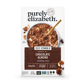 Purely Elizabeth cereal superfood chocolate almond pack shot shows a wholesome breakfast option