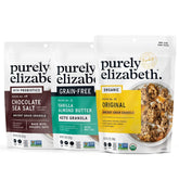 Purely Elizabeth Chocolate Sea Salt Ancient Grain Granola bag with crave-worthy crunch, great with milk