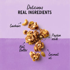 Gluten-free, non-GMO granola by Purely Elizabeth with coconut and cashews.