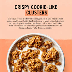 Purely Elizabeth Cookie Granola Peanut Butter comes in three 11-ounce bags for easy pantry storage.