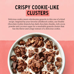 Packaging shot of Purely Elizabeth Double Chocolate cookie granola.