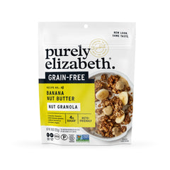 Purely Elizabeth Keto Banana Nut Butter Granola pack, gluten-free and aisle-ready.