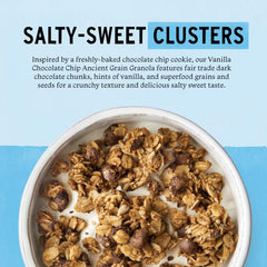 Purely Elizabeth Vanilla Chocolate Chip Granola bowl ready to top yogurt