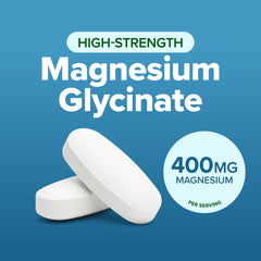 Purely Holistic magnesium glycinate tablets closeup, chelated for gentle absorption.