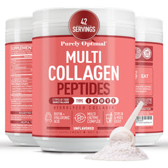 Purely Optimal collagen peptides powder in a jar for daily beauty support