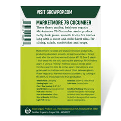 Purely Organic Marketmore 76 trellis cucumber vines on a frame promote airflow and space efficiency.