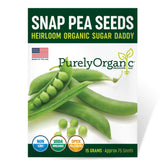 Purely Organic Sugar Daddy seed packet front for early spring planting.