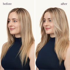 Pureology Lock It Down hairspray shine finish on styled hair for defined looks.