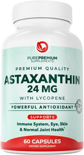 PurePremium Astaxanthin-Lycopene softgels offer potent antioxidant support.