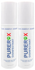 PUREROX travel-size disinfectant bottle with pour for quick sanitizing